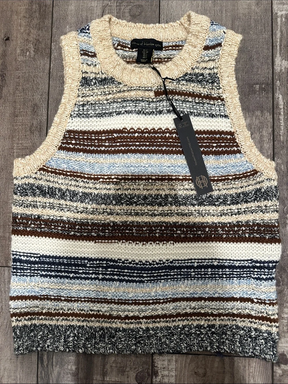 NWT House of Harlow 1960 Fair Isle Print Crewneck